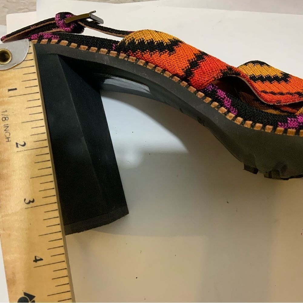 Missoni Multicolor Fabric Zig Zag Ankle Strap Sandals Size 40/ 9.5 Italy - Picture 14 of 14